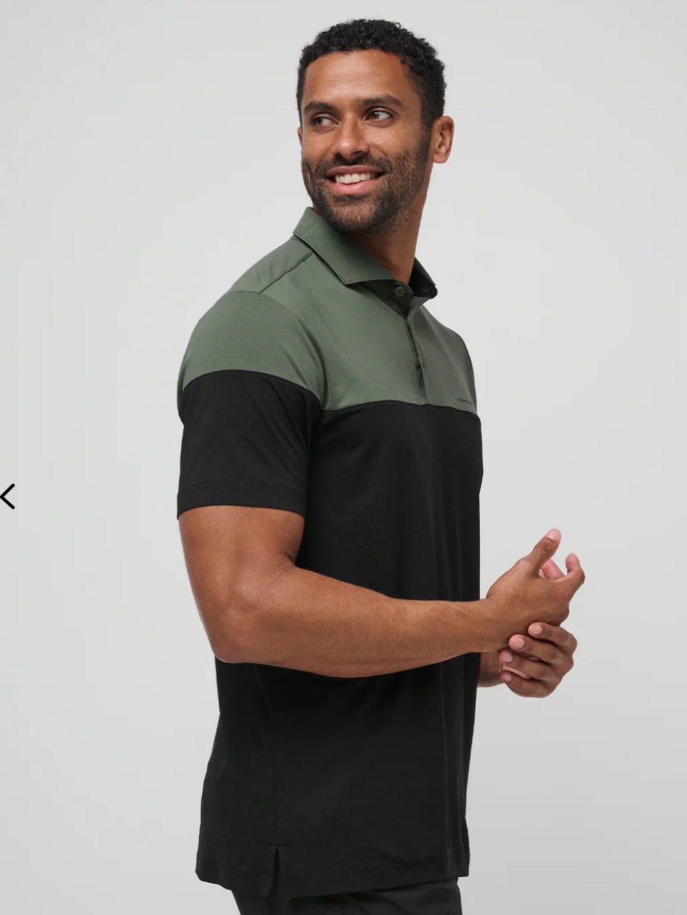 Travis Mathew Heater Pro Color Block Polo in Dark Olive - Picture 3 of 10